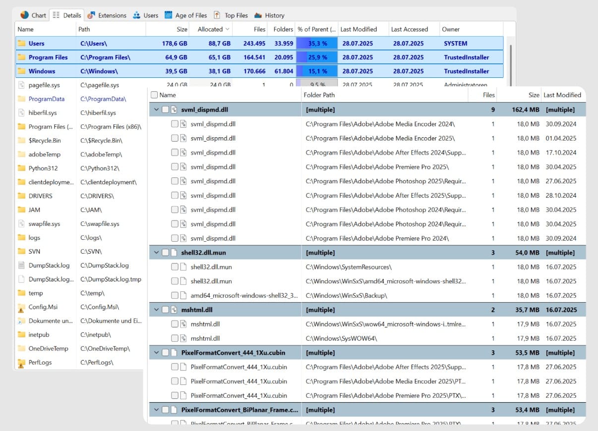 jam-software treesize ntfs permissions