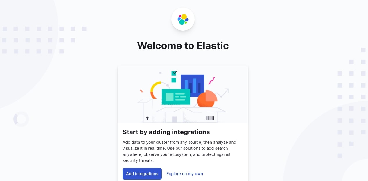 kibana welcome page