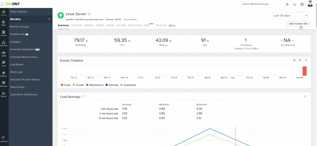 Site24x7 Linux Monitoring