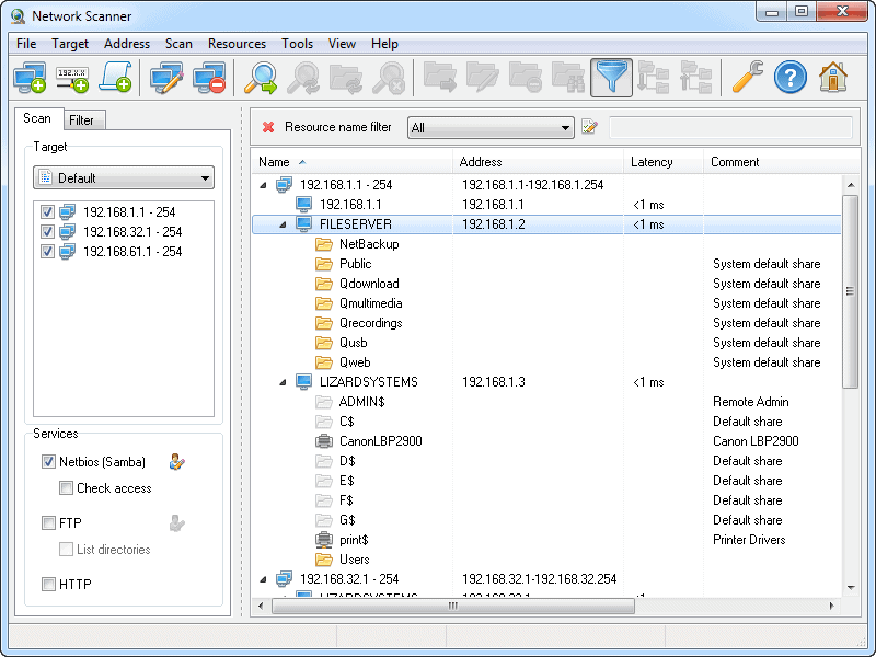 Lizardsystems Network Scanner