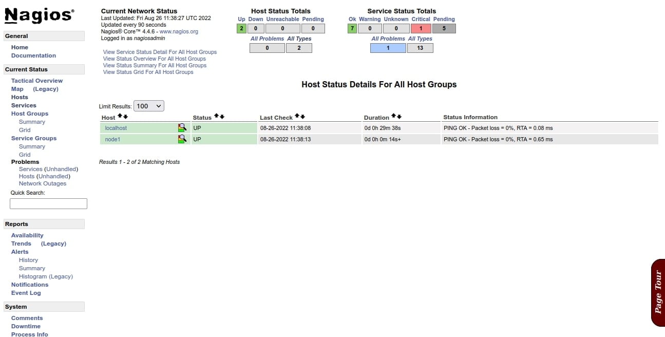 nagios hosts information