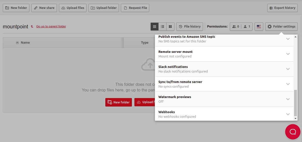 open folder setting