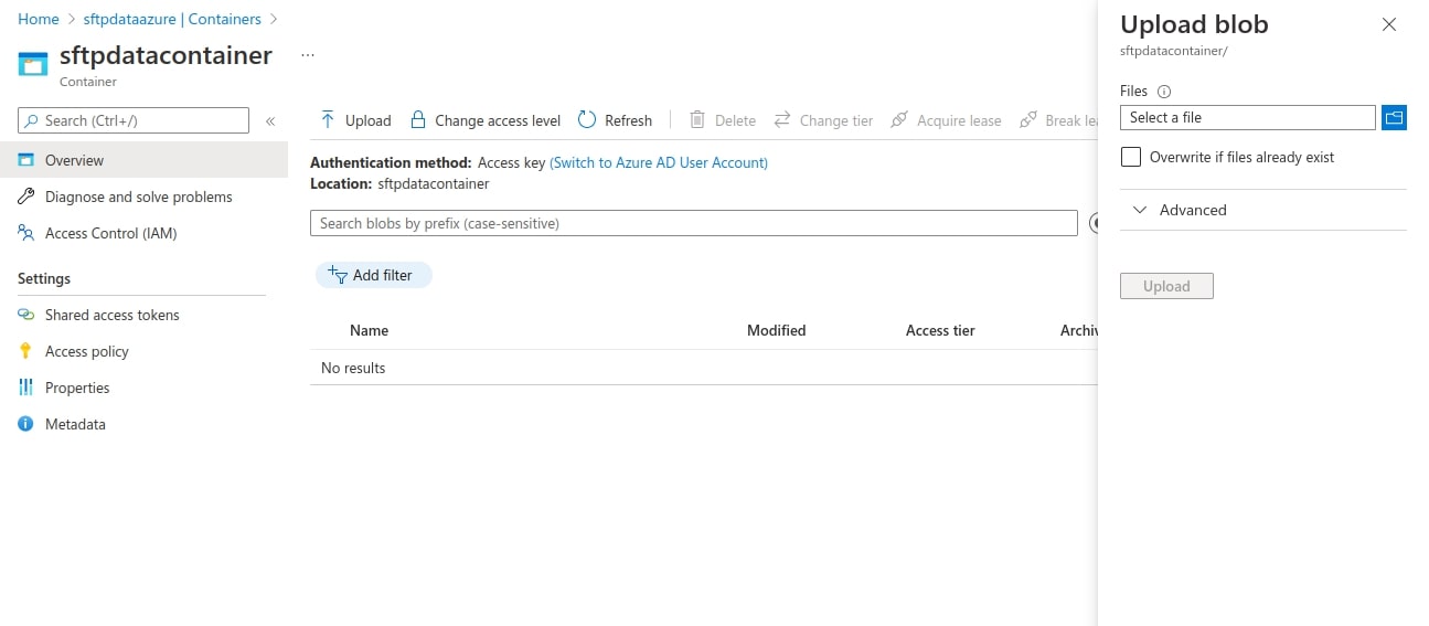 open upload item menu