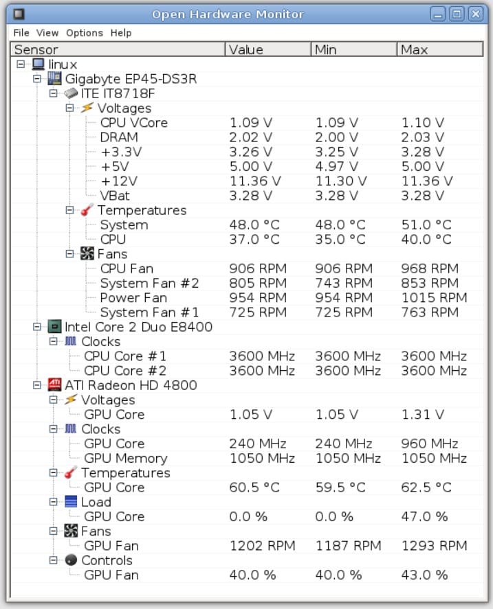 openhardwaremonitor cpu temperature