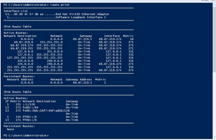 route print command