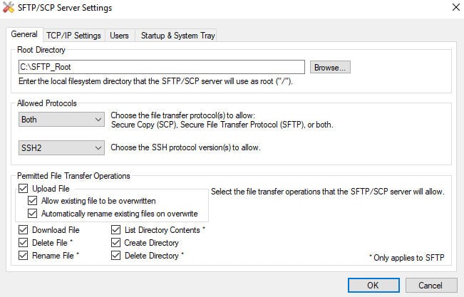 scp server main window