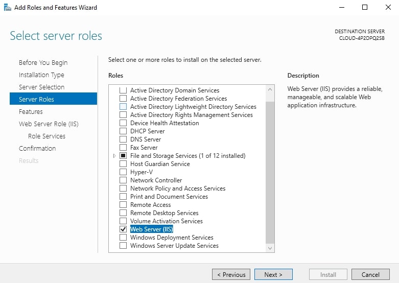 select server roles