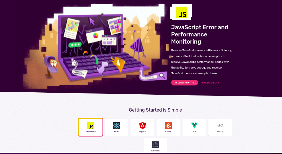 sentry javascript debuging tool
