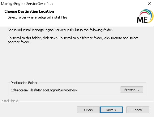 servicedesk plus select install folder