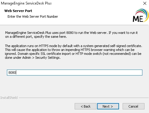 servicedesk plus select port