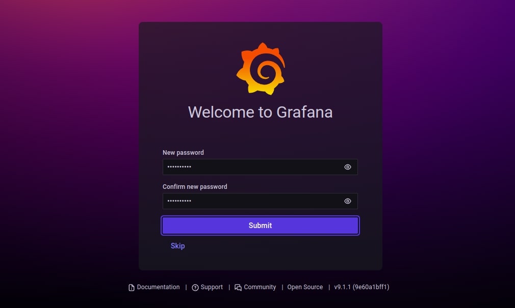 set grafana password
