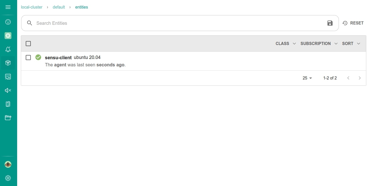 show added sensu client