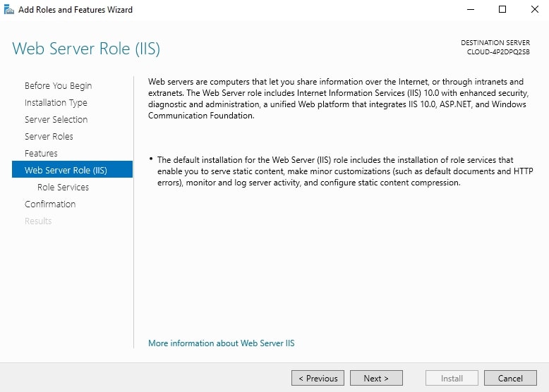 web server role